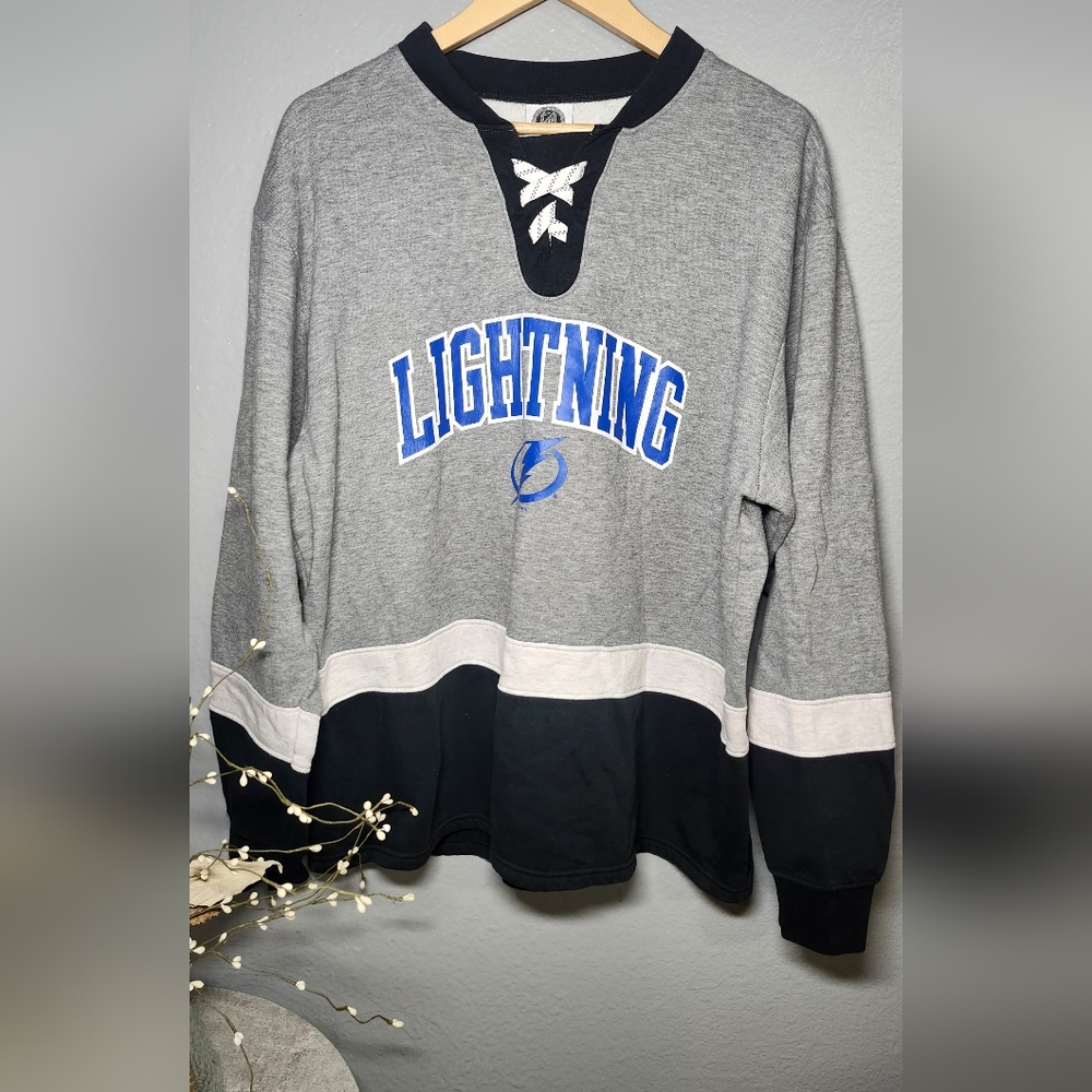 Gray and Black Lightning Hockey Jersey